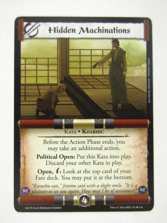 L5R Cards: A Line in the Sands: HIDDEN MACHINATIONS # 14G90