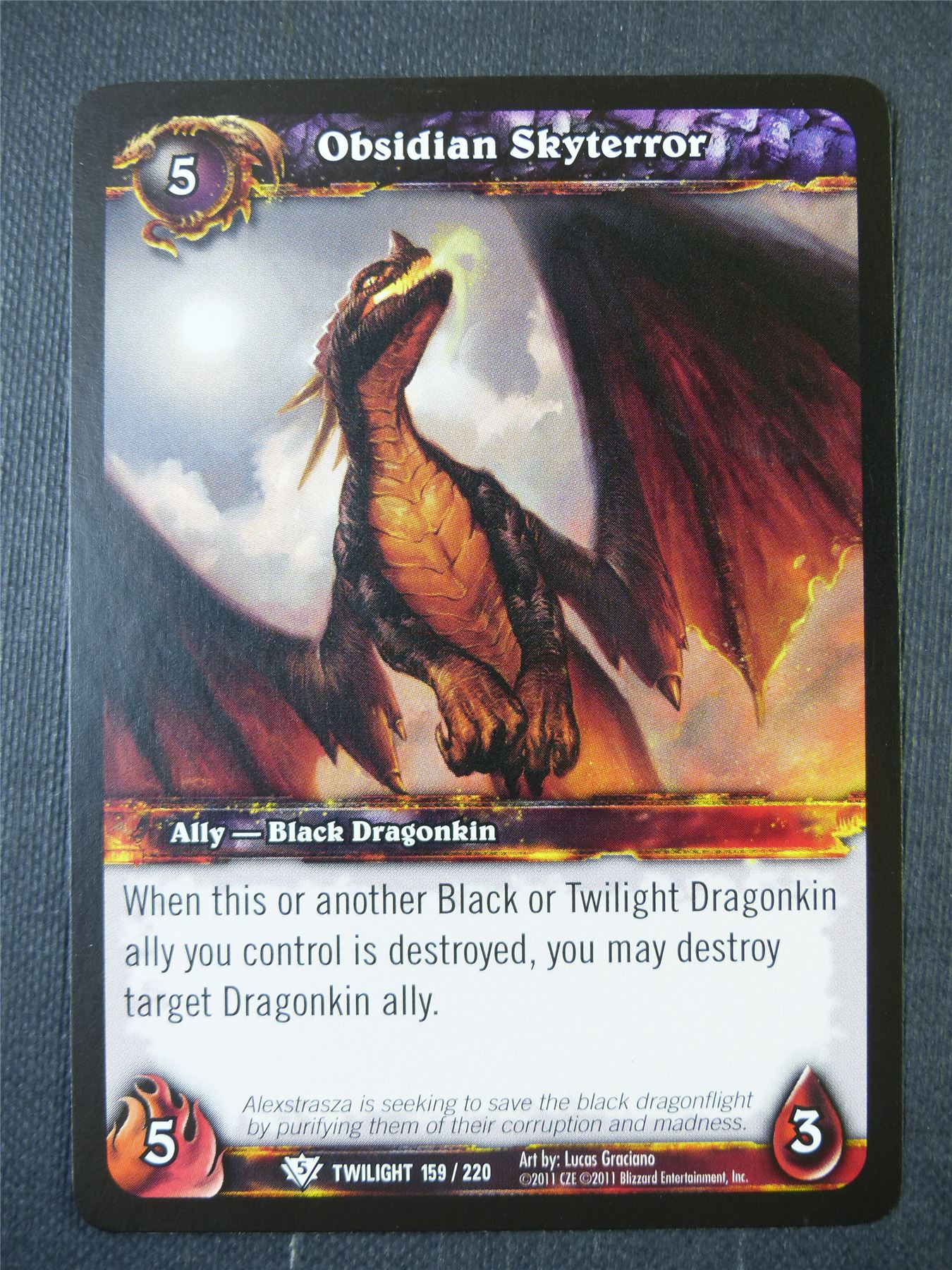 Obsidian Skyterror 159/220 - WoW Card #189