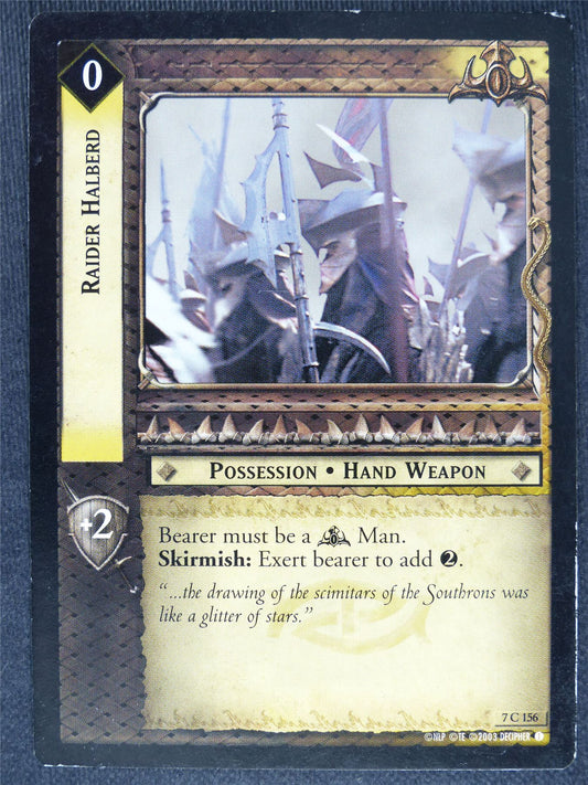 Raider Halberd 7 C 156 - played - LotR Cards #FB