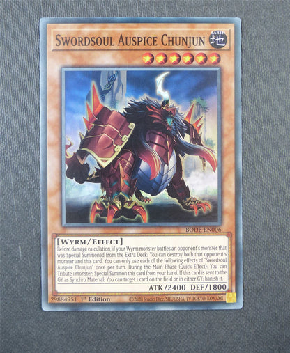 Swordsoul Auspice Chunjin BODE Super Rare 1st Ed - Yugioh Card #5G5