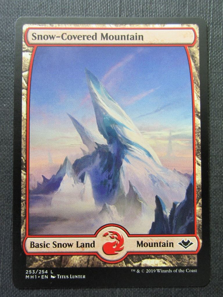 Snow-Covered Mountain Fullart - Modern Horizons - Mtg Magic Cards # 7J81