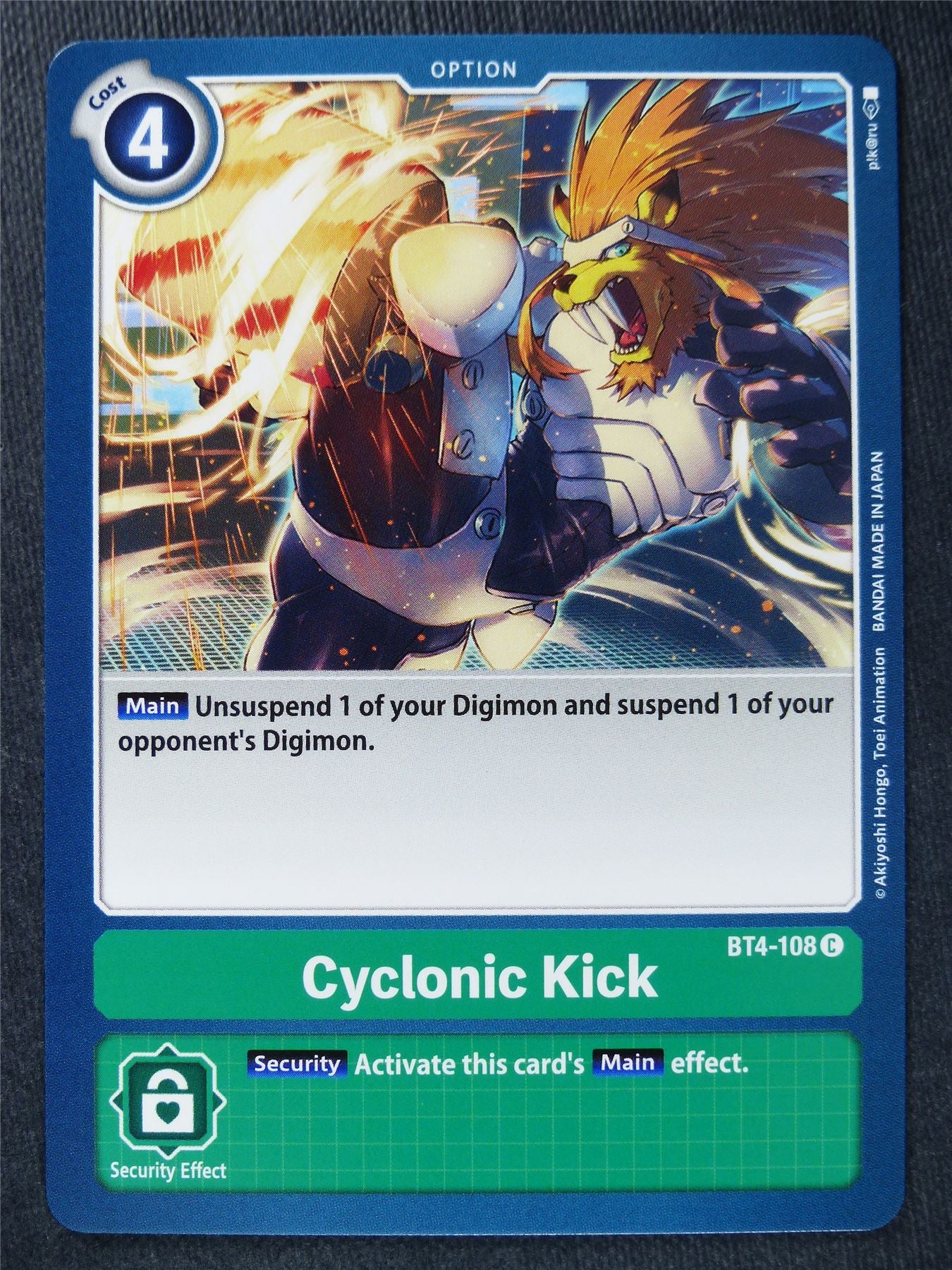 Cyclonic Kick BT4-108 C - Digimon Cards #10H