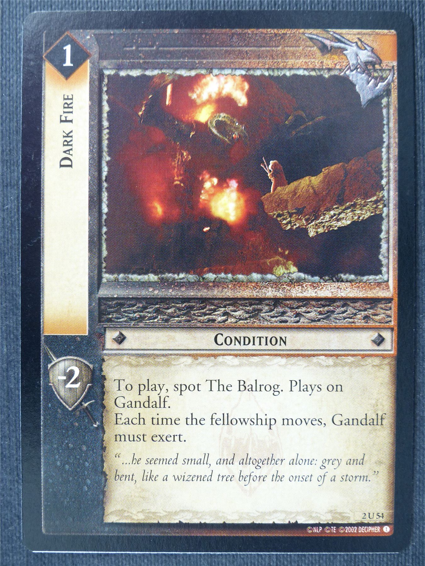 Dark Fire 2 U 54 - LotR Cards #308