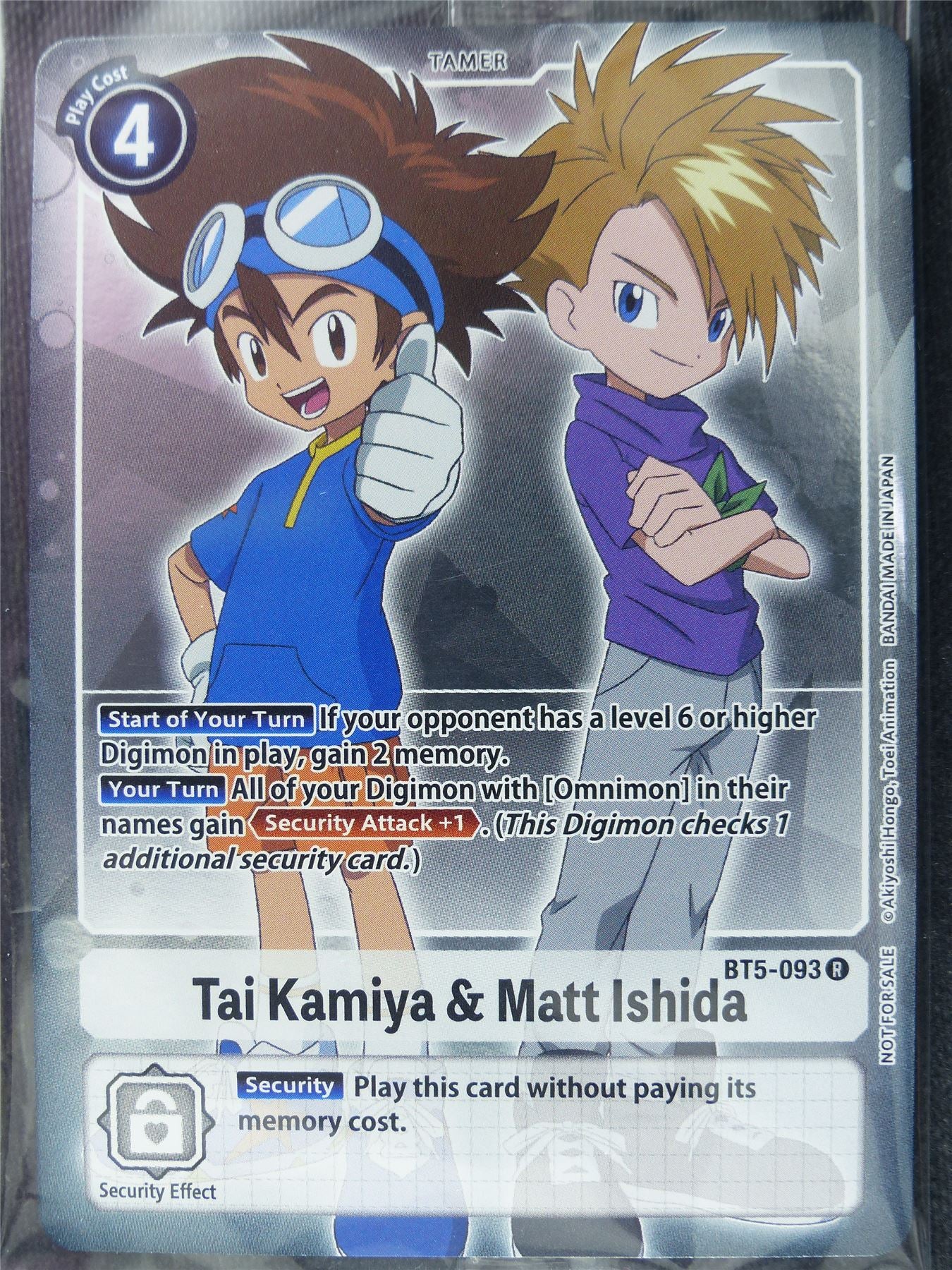 Tai Kamiya & Matt Ishida BT5-093 R Promo alt art sealed - Digimon Cards #1T2