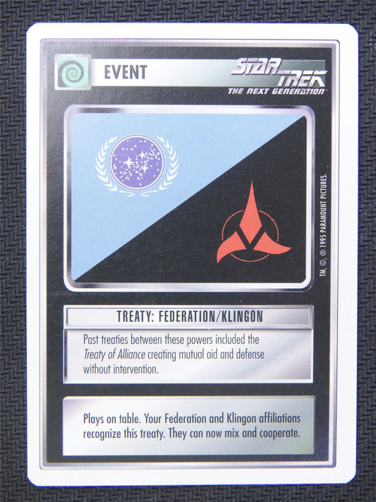 Event Treaty Federation Klingon - Star Trek CCG Next Gen #4WJ