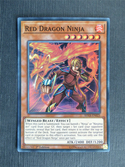 Red Dragon Ninja SHVA Super Rare - 1st ed - Yugioh Cards #YK