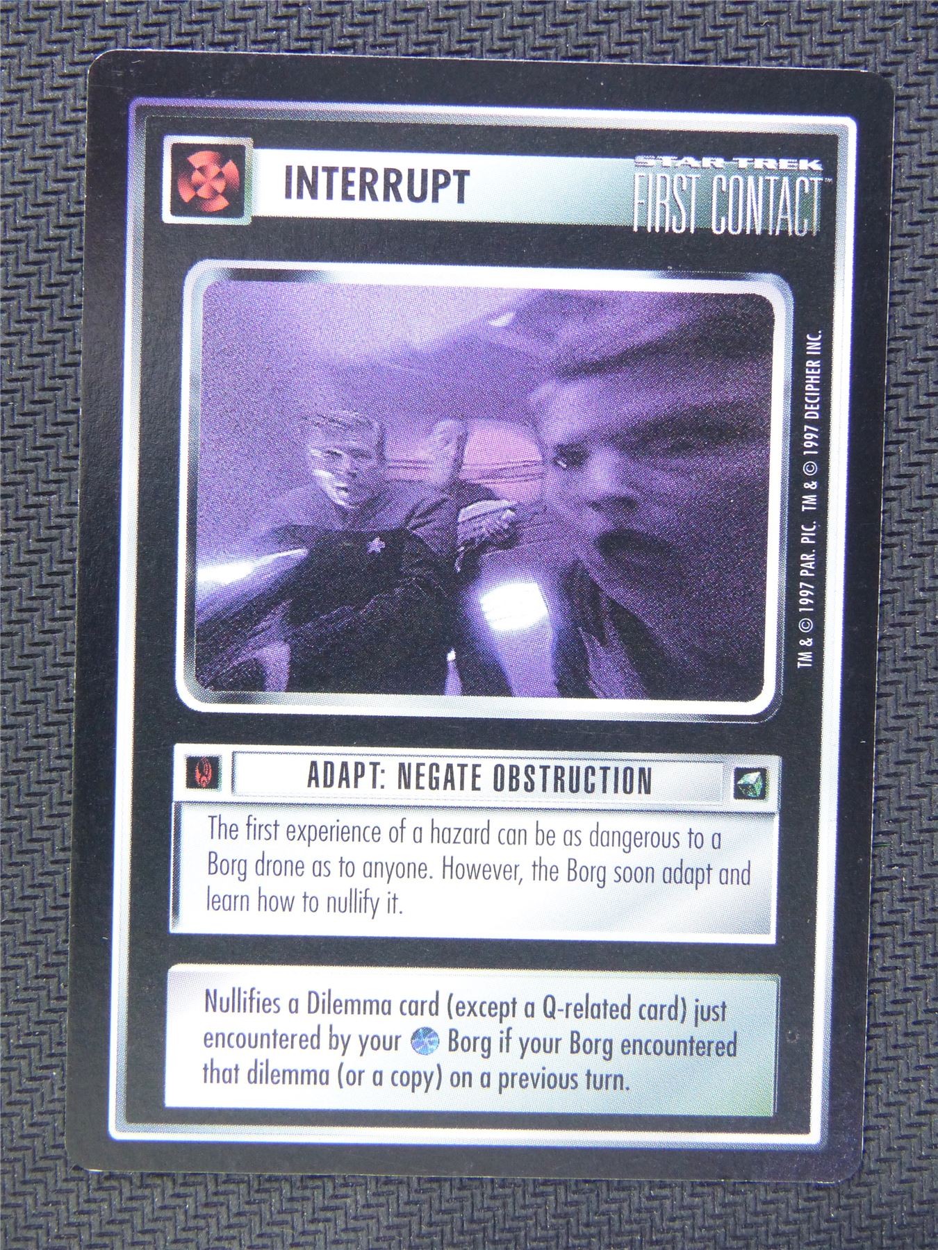 Interrupt Adapt Negate Destruction - Star Trek CCG First Contact #54J