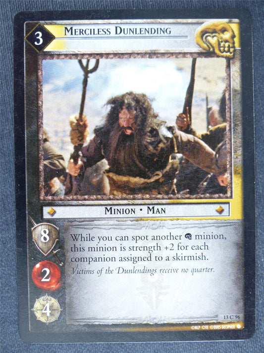 Merciless Dunlending 13 C 96 - played - LotR Cards #UU