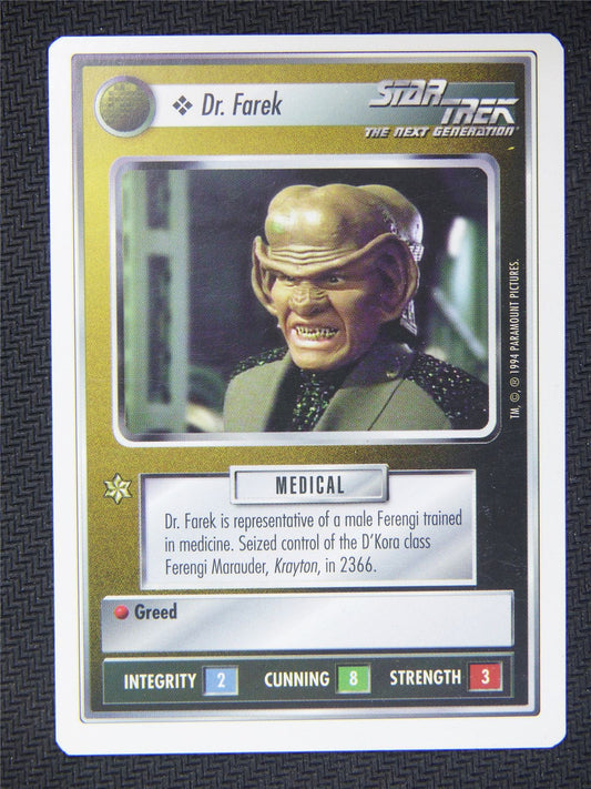 Dr Farek White Border - Star Trek Next Gen Card #4Q1