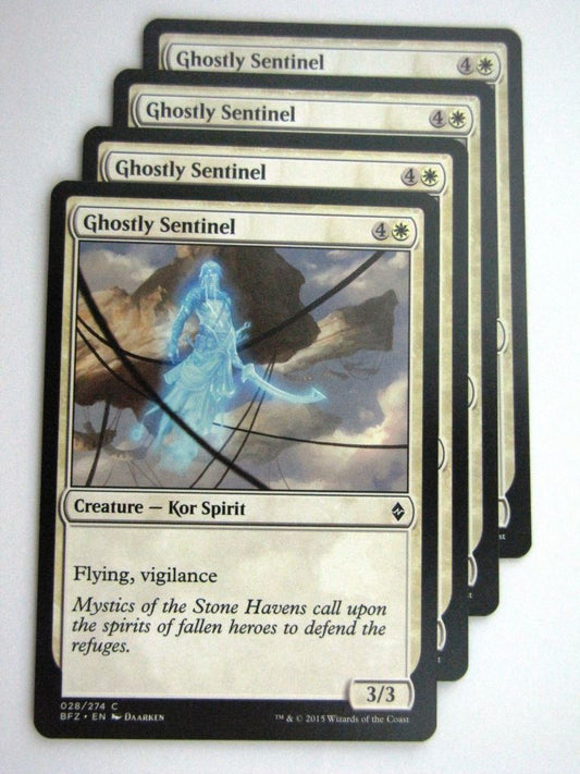 MTG Cards: BATTLE FOR ZENDIKAR: GHOSTLY SENTINEL x4 # 37B24