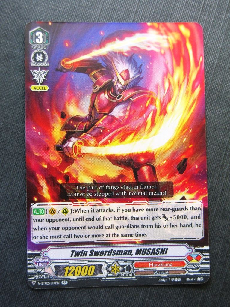 Twin Swordsman Musashi V-BT02 RR - Vanguard Cards # 4G76