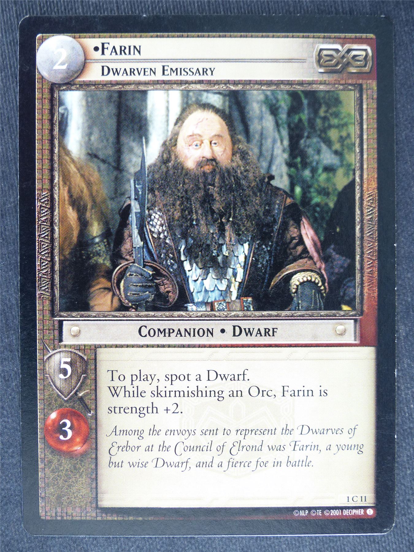 Farin 1 C 11 - played - LotR Cards #TU