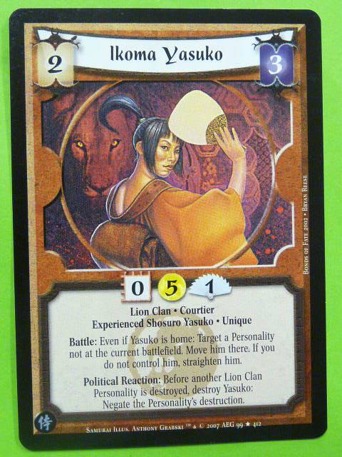 L5R Card Legend of Five Rings: IKOMA YASUKO 99/412