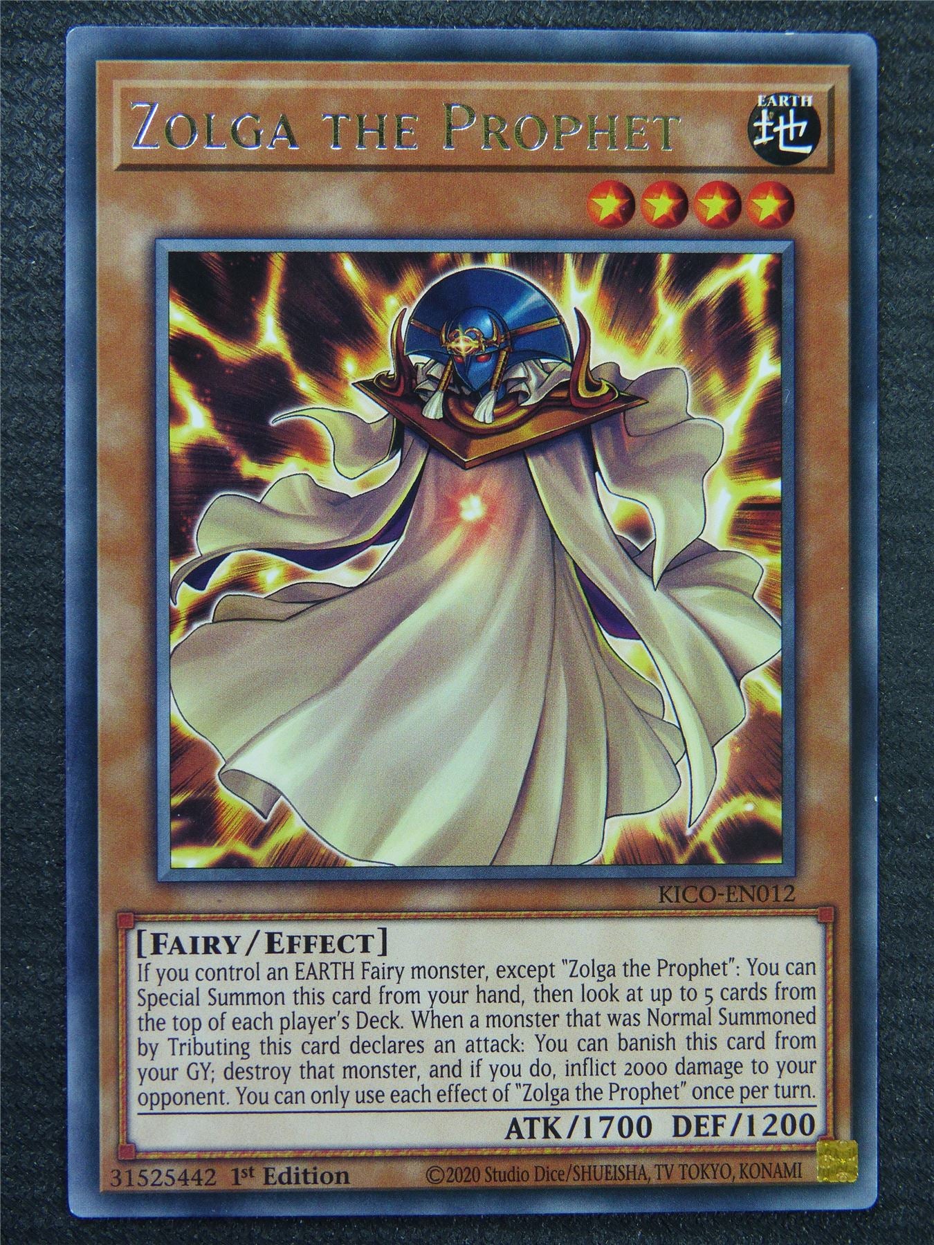 Zolga The Prophet KICO Rare - 1st ed - Yugioh Card #8RZ