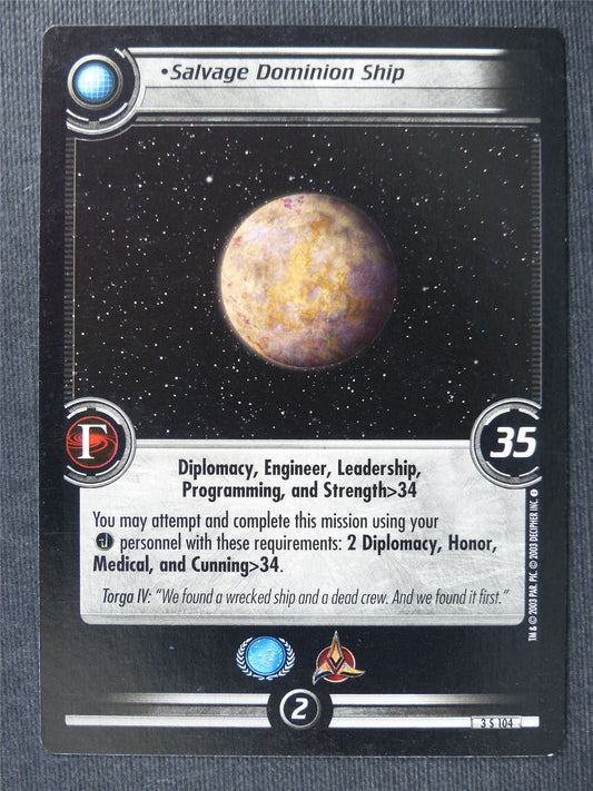 Salvage Dominion Ship - Star Trek Cards #W5