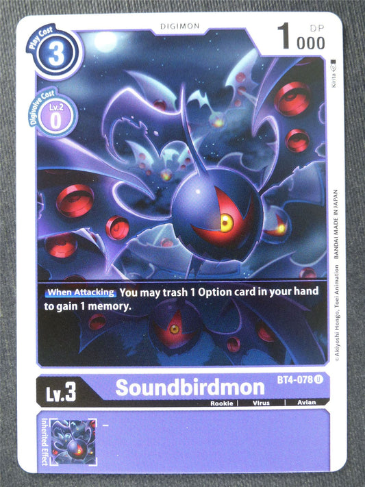 Soundbirdmon BT4-078 U - Digimon Cards #Z8