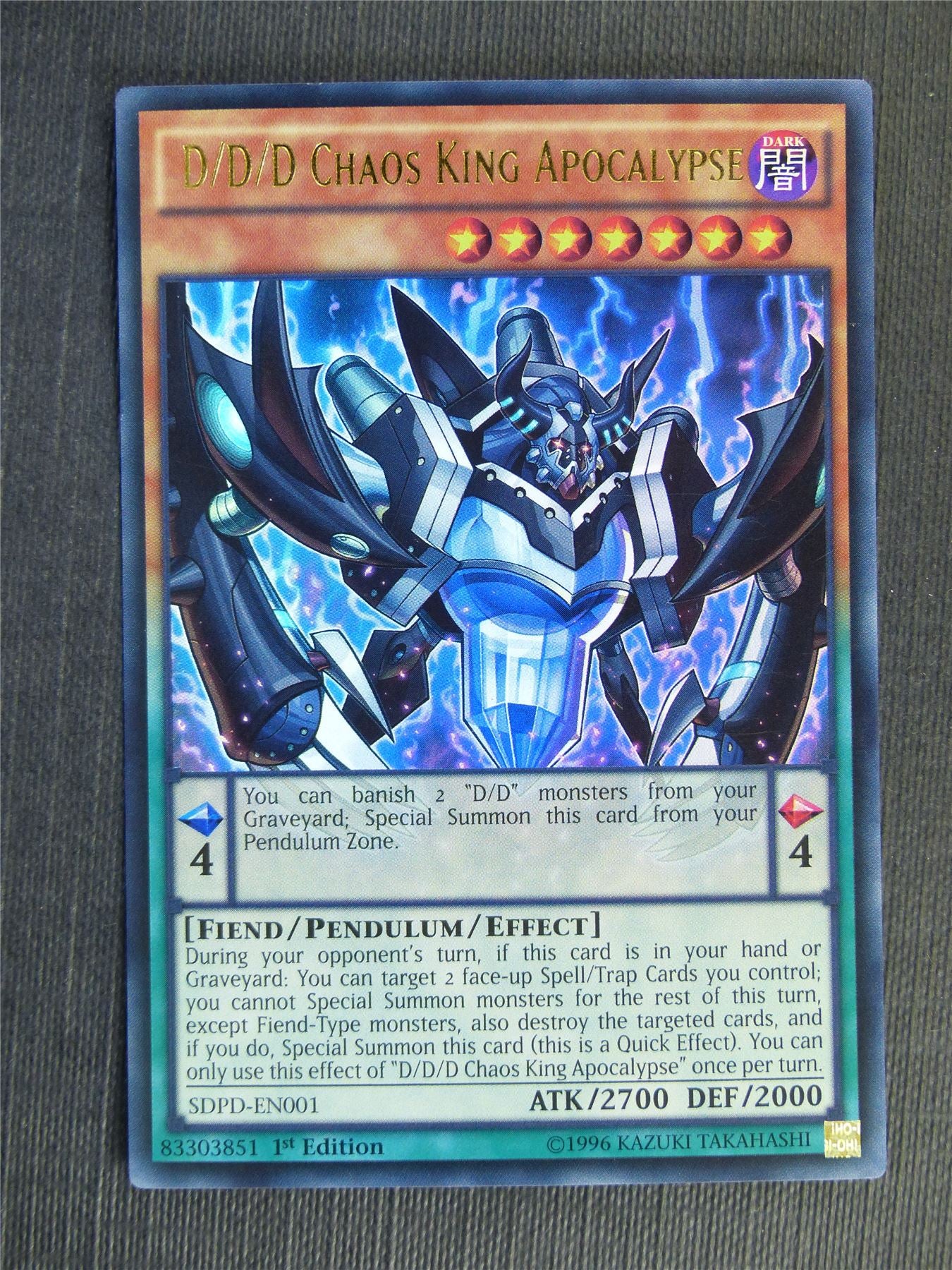 D/D/D Chaos King Apocalypse SDPD Ultra Rare - 1st ed - Yugioh Cards #UQ