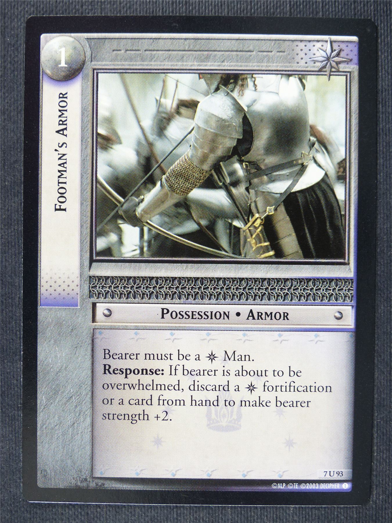 Footman's Armor 7 U 93 - LotR Cards #3IH