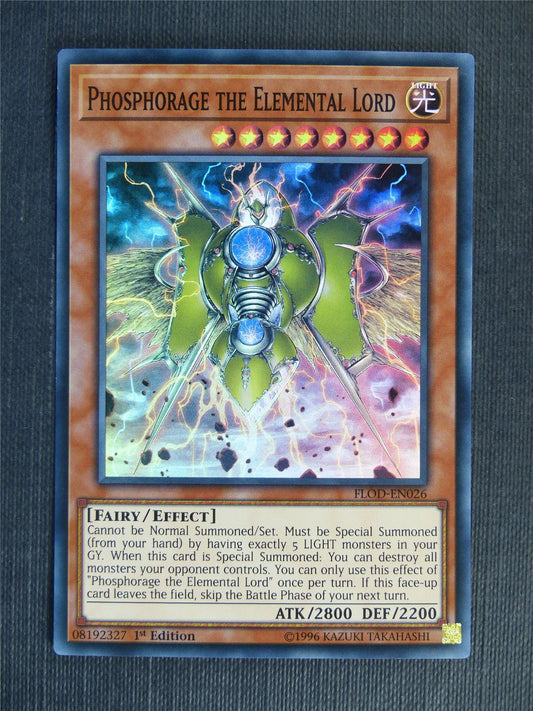 Phosphorage the Elemental Lord FLOD Super Rare - 1st ed - Yugioh Cards #13A