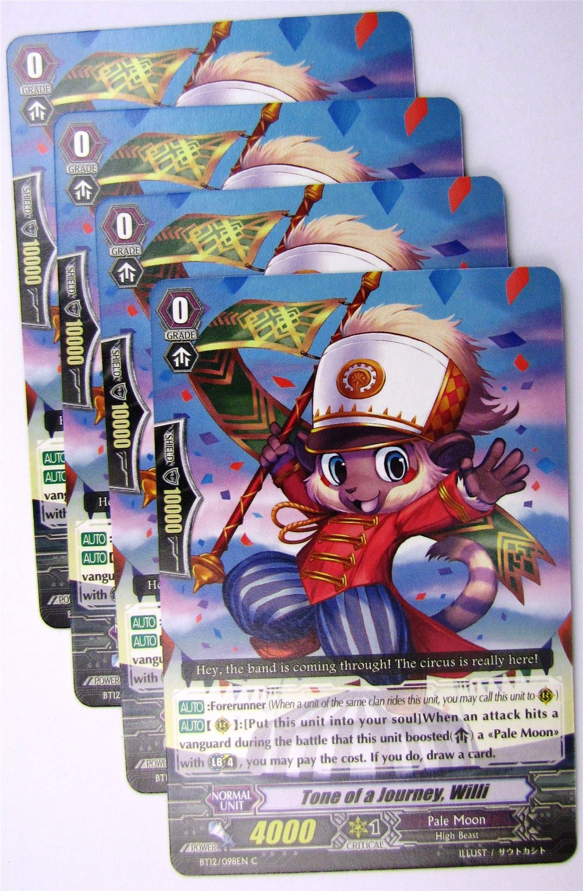 Cardfight!! Vanguard - Tone of a Journey, Willi BT12/098EN x4
