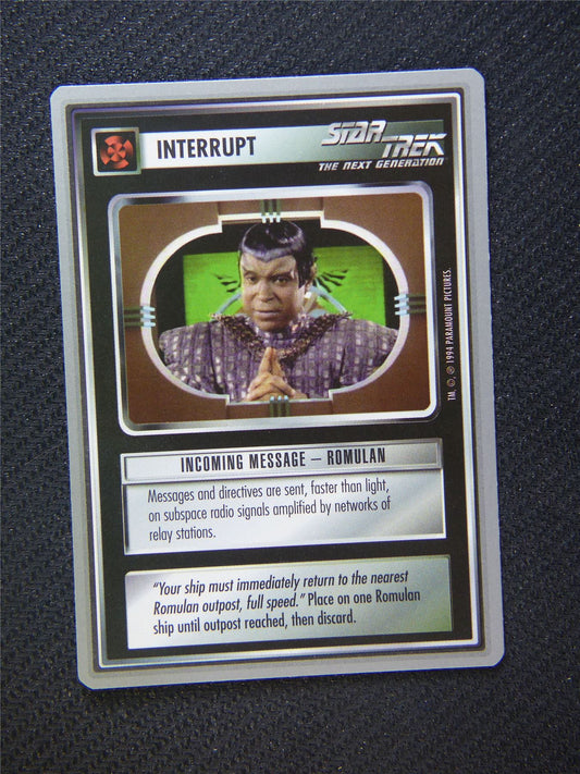 Interrupt Incoming Message Romulan - Star Trek Silver Border Card Decipher #2F4