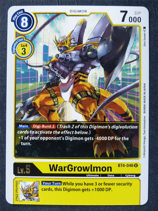 WarGrowlmon BT4-046 R - Digimon Cards #YK