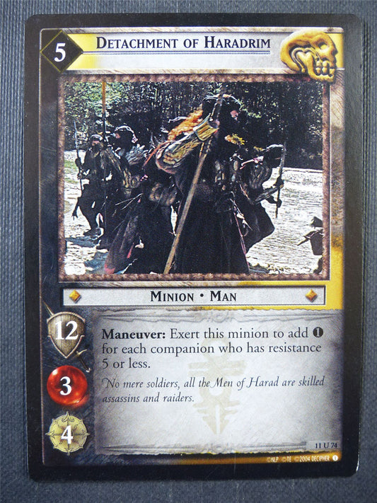 Detachment of Haradrim 11 U 74 - LotR Card #76L