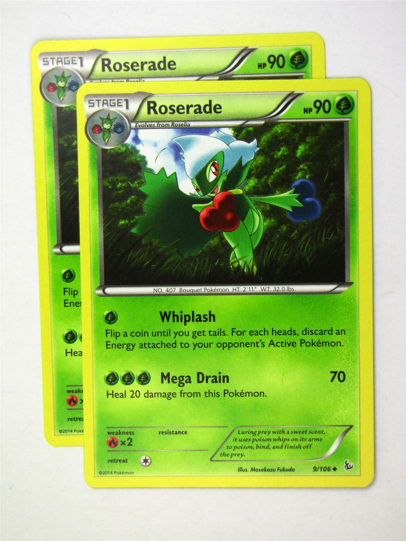 Pokemon CCG XY Flashfire - Roserade 9/106 x2