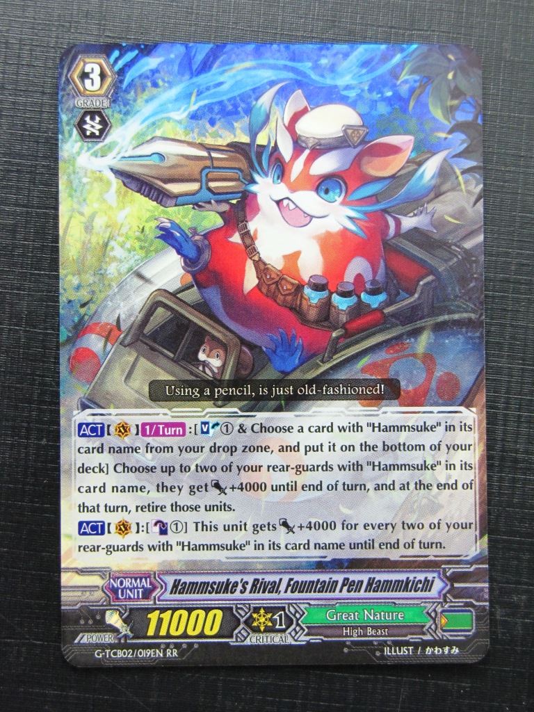 Vanguard Cards: HAMMSUKE'S RIVAL FOUNTAIN PEN HAMMKICHI G-TCB02 RR # 27J89