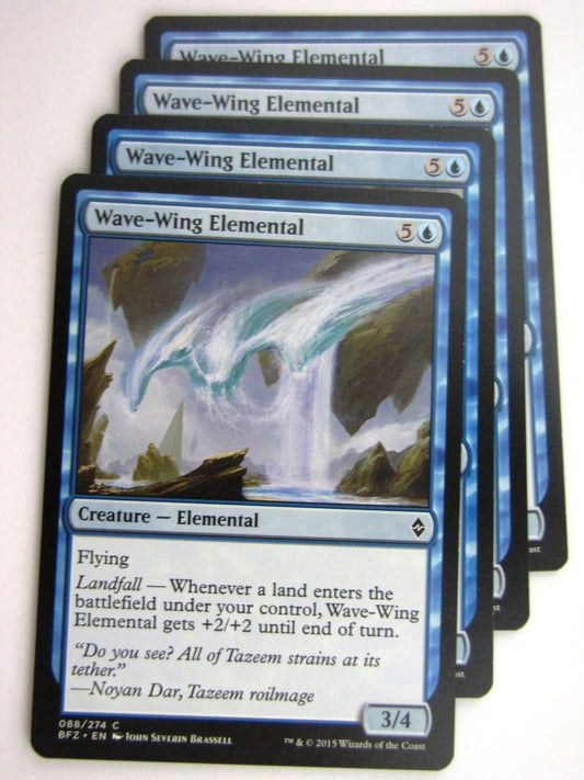 MTG Cards: BATTLE FOR ZENDIKAR: WAVE-WING ELEMENTAL x4 # 37A72