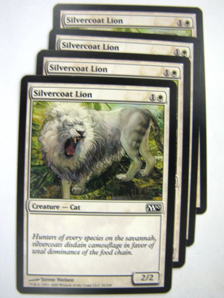 MTG Magic Played Cards: SILVERCOAT LION x4 # 8B2