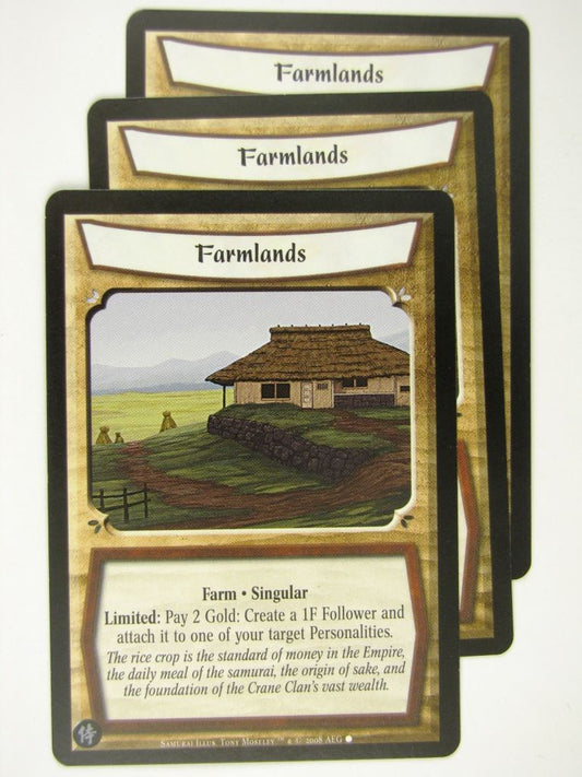 Vintage L5R Cards: FARMLANDS x3 # 17A28