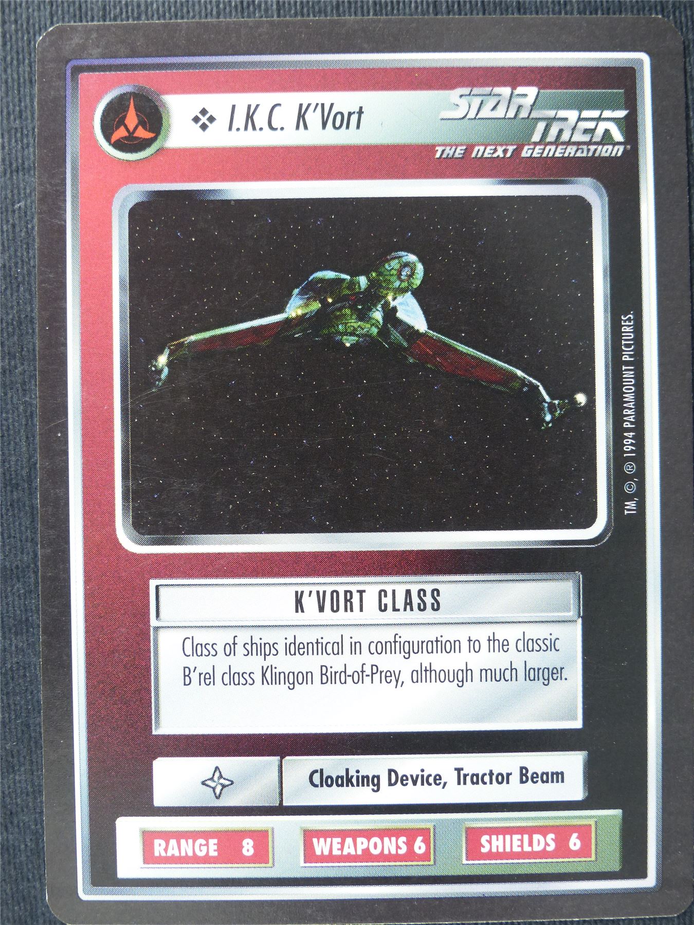 I.K.C K'Vort - NG - Star Trek Cards #S1