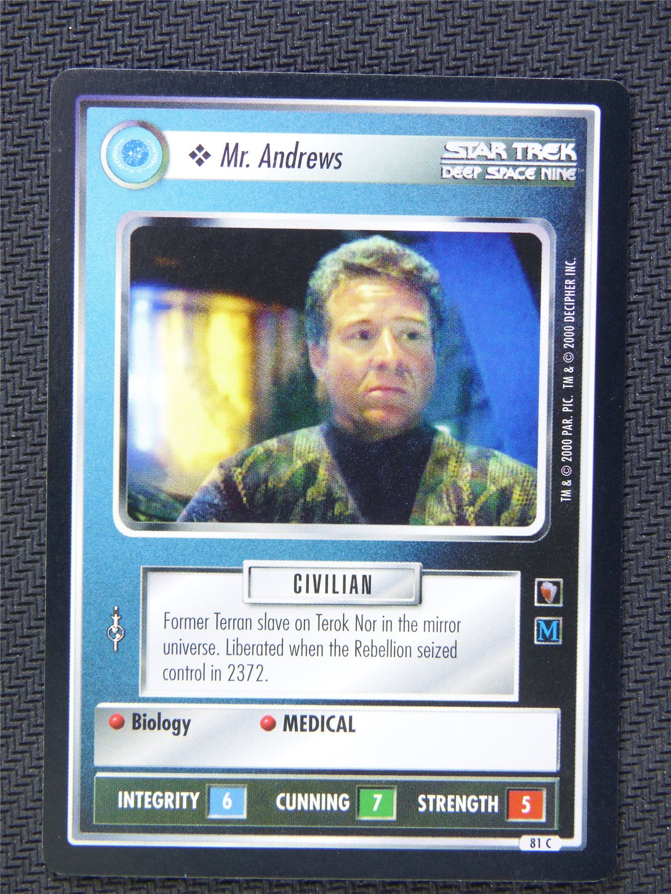 Mr Andrews Black Border - Star Trek CCG Deep Space Nine #4YK