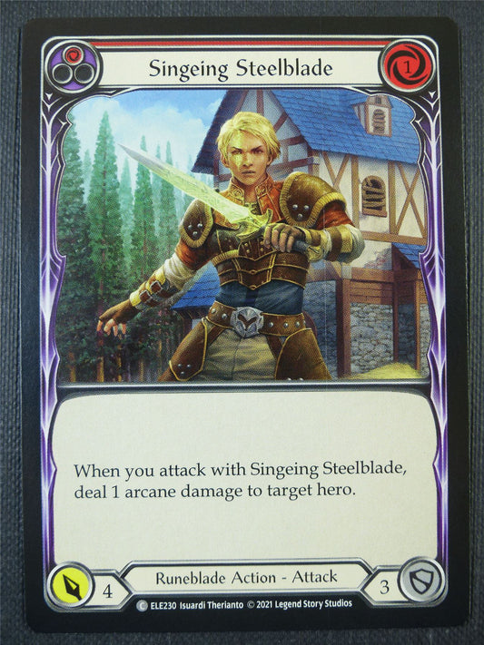 Singeing Steelblade - Red - Tales of Aria 1st ed - Flesh and Blood Card #63L