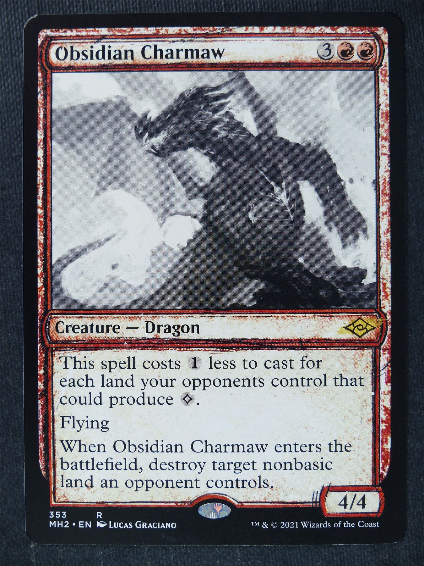 Obsidian Charmaw Sketch - MH2 - Mtg Magic Cards #G3