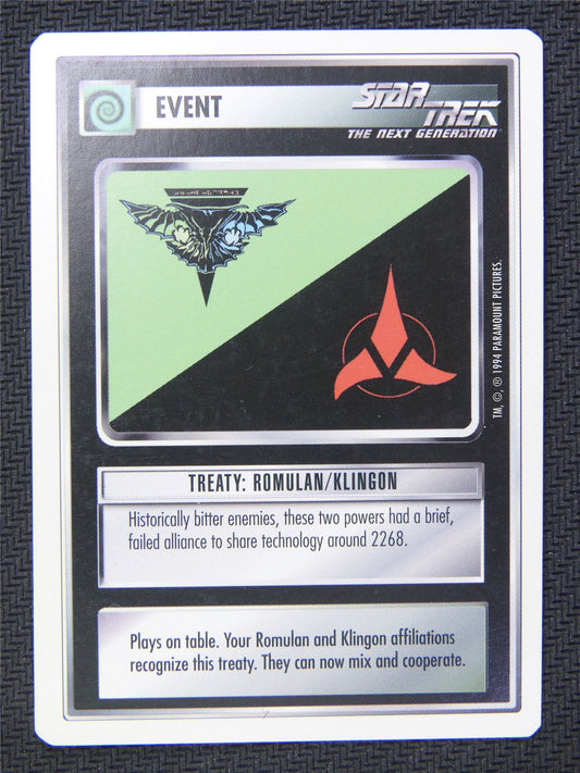 Event Treaty Romulan Klingon - Star Trek CCG Next Gen #4WH