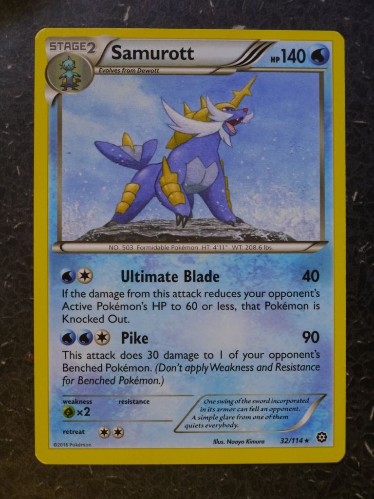 Pokemon Cards: SAMUROTT 32/114 RARE # 6A52