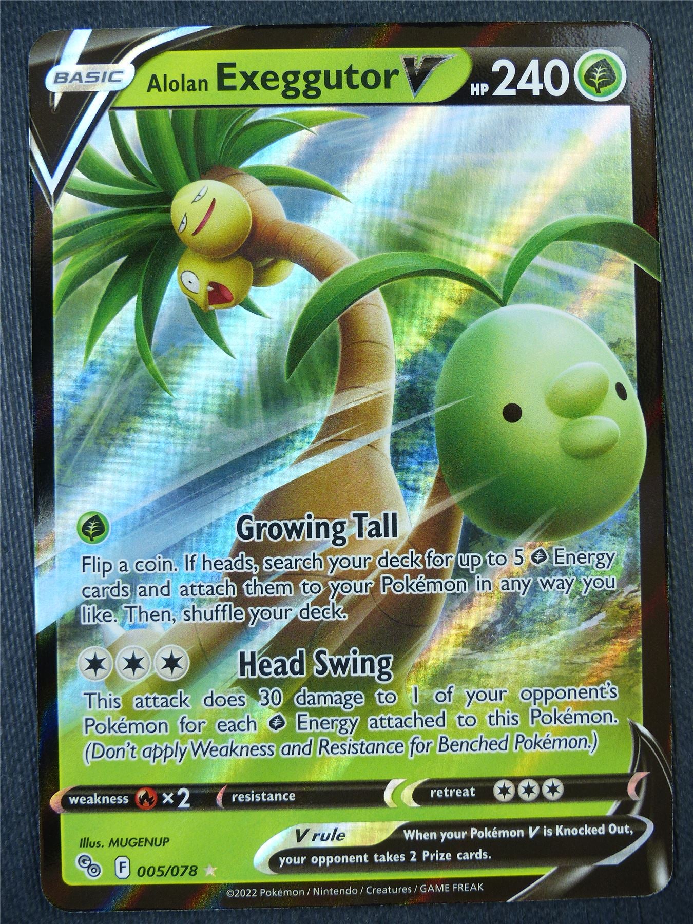 Alolan Exeggutor V 005/078 Holo - Pokemon Card #7KS