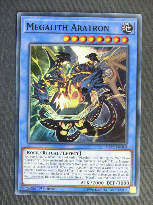 Megalith Aratron IGAS Super Rare - 1st ed - Yugioh Cards #2AK