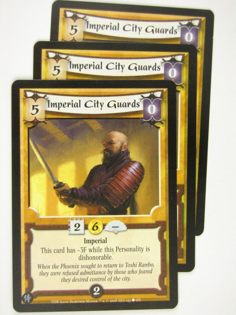 Vintage L5R Cards: IMPERIAL CITY GUARDS x3 # 16J51