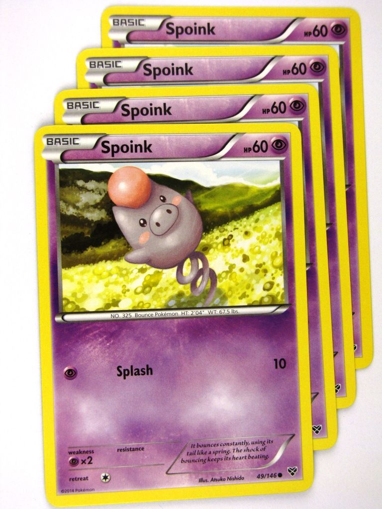 Pokemon Cards: SPOINK 49/146 x4: X & Y