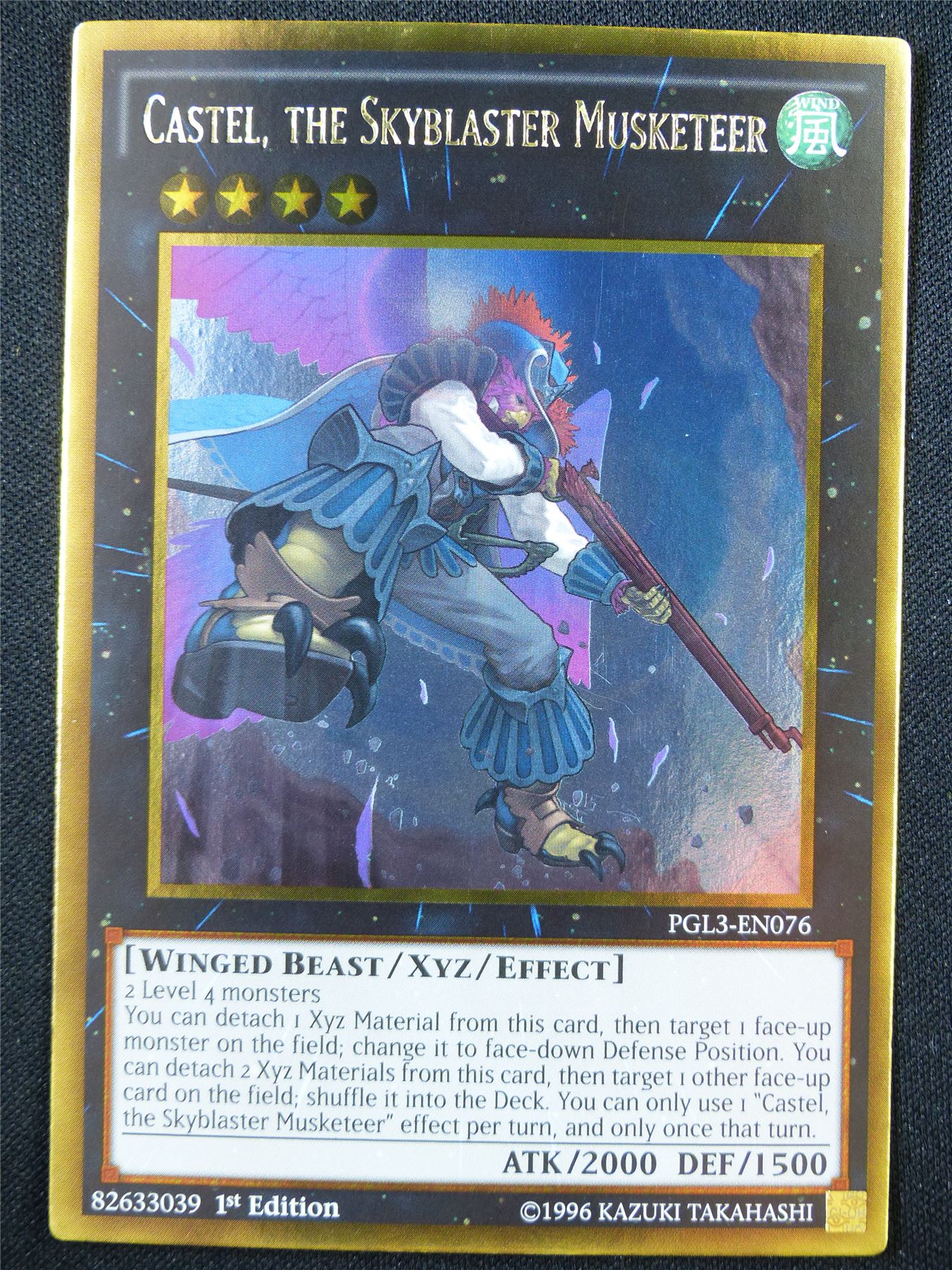 Castel the Skyblaster Musketeer PGL3 Gold Rare - 1st ed Yugioh Card #37X