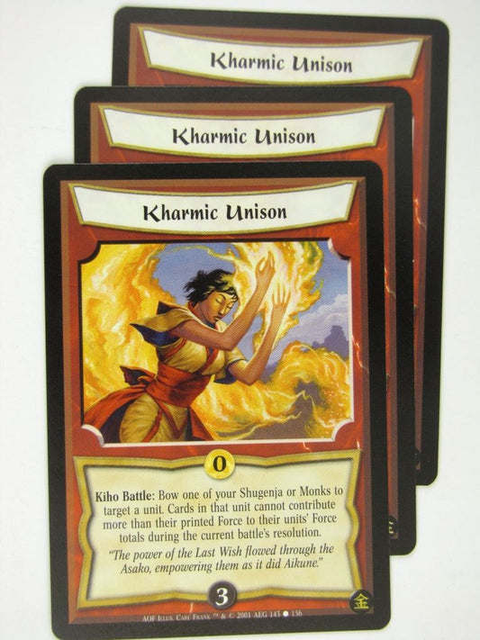 Vintage L5R Cards: KHARMIC UNISON x3 # 17A3