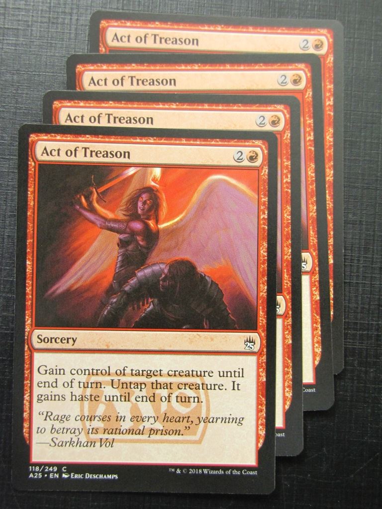 Act of Treason x4 - Masters 25 - Mtg Card # 10B31