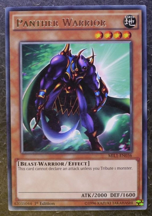 Yugioh Cards: PANTHER WARRIOR MIL1 SUPER RARE # 2I54