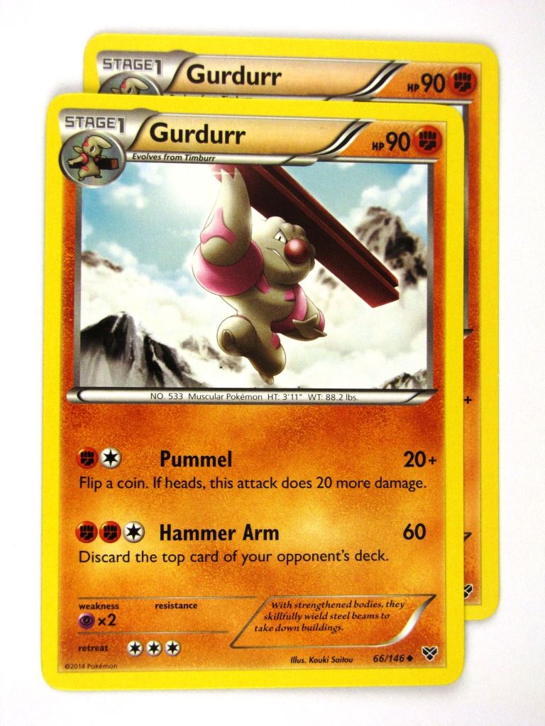 Pokemon Cards: GURDURR 66/146 x2: X & Y