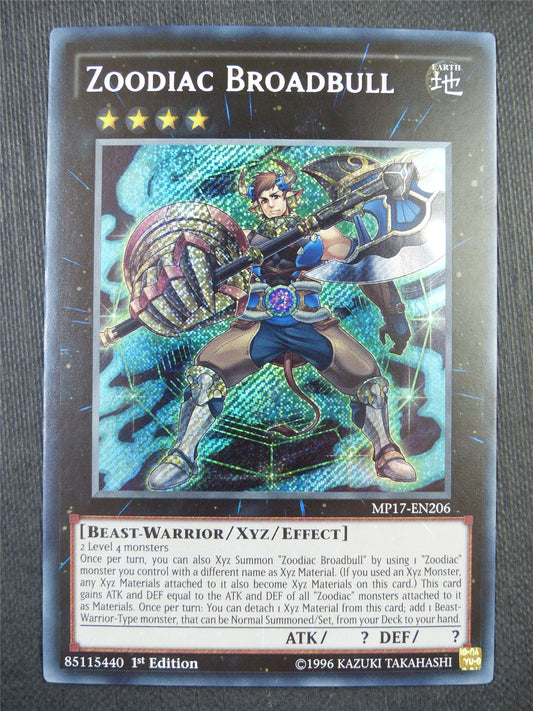 Zoodiac Broadbull MP17 Secret Rare - 1st ed Yugioh Card #9BF