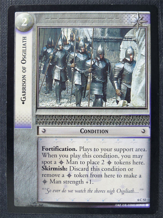 Garrison of Osgiliath 6 C 52 - LotR Card #48S