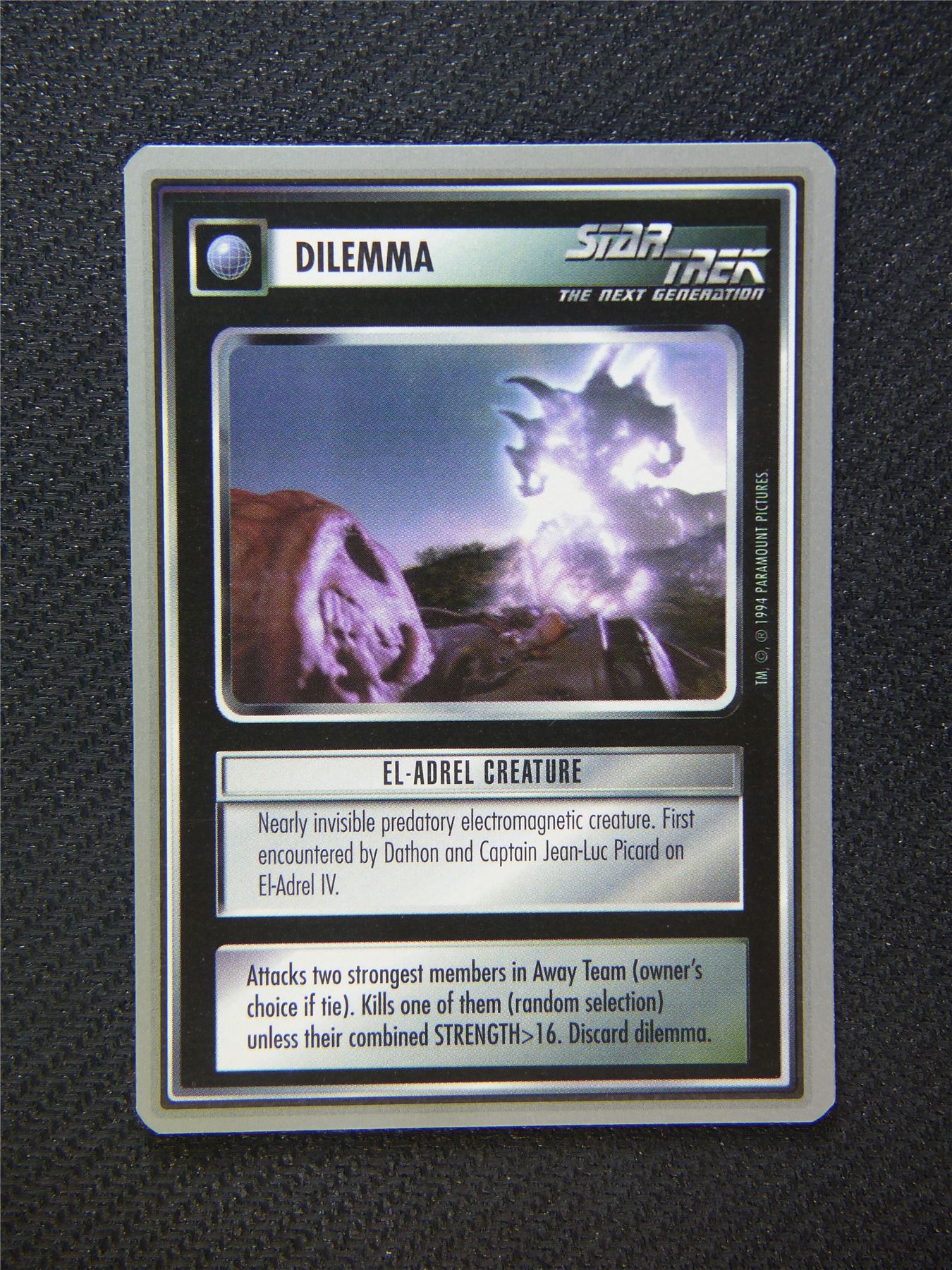 Dilemma El Adrel Creature - Star Trek Silver Border Card Decipher #2DK
